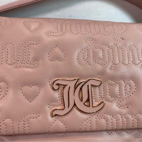 Juicy Couture Purse Crossbody Shoulder Strap Pink Color with gold chain Accents - Picture 3 of 13